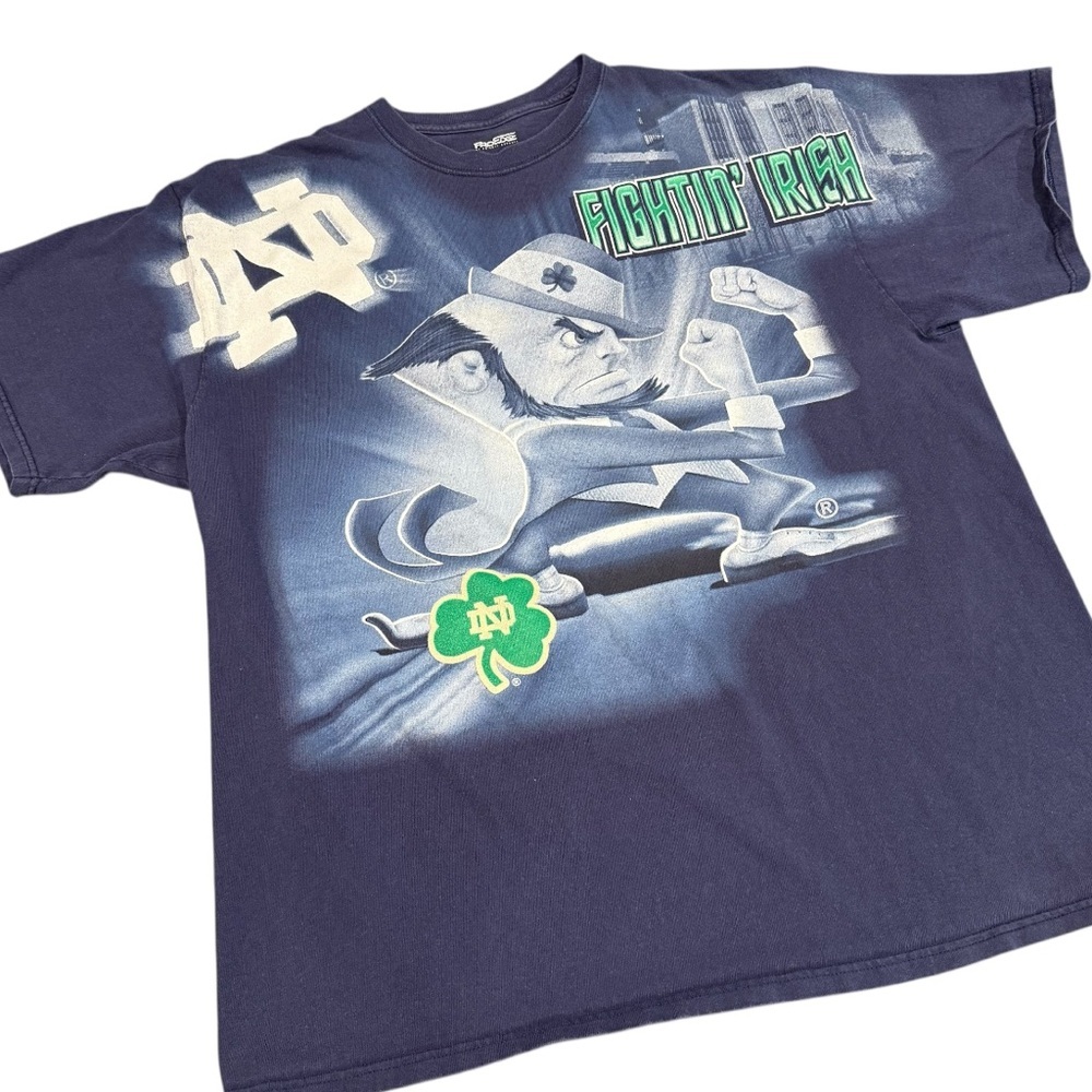 Vintage Notre Dame all over print AOP tee shirt men XL fighting Irish